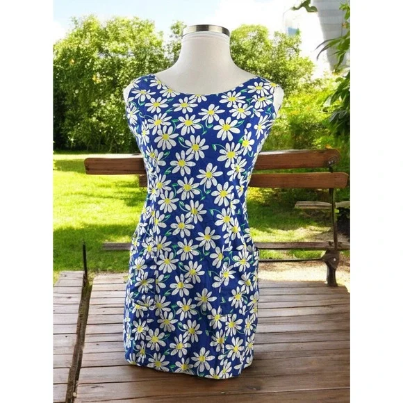 Lilly Pulitzer Floral Daisy Shift Dress Sleeveless Size 8 Vintage Y2k 90's 00's - Picture 16 of 16